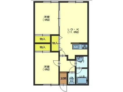 ハイム幸永(2LDK/2階)の間取り写真