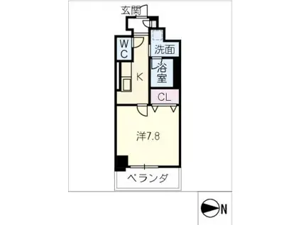 ピノ・アガタ岐阜駅前(1K/2階)の間取り写真