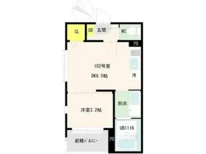 新田一丁目A アパート(1DK/1階)の間取り写真