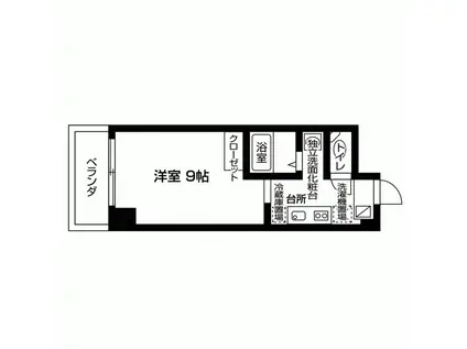 スクエアK2宝塚(1K/3階)の間取り写真