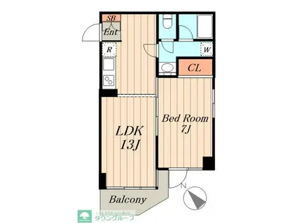 アプトコダマ(2DK/1階)の間取り写真