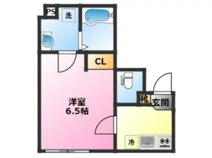 リバティ元住吉(1K/2階)の間取り写真