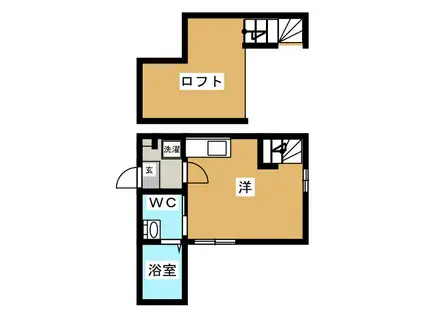 COCORITA戸塚(ワンルーム/2階)の間取り写真