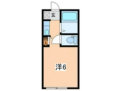 ドミール厚木(ワンルーム/2階)の間取り写真