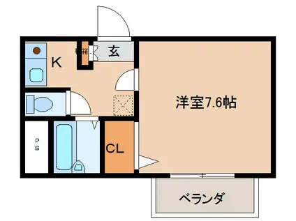 レジデンスアリュール(1K/2階)の間取り写真