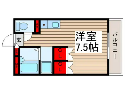 サンタフェスクエア(ワンルーム/1階)の間取り写真