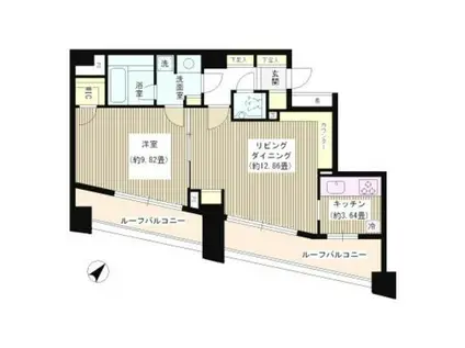 パトリス26(1LDK/10階)の間取り写真