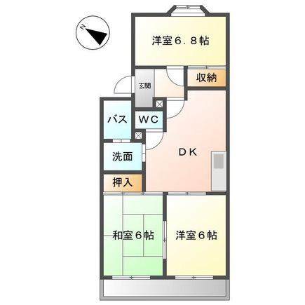 ハイツ株山(3DK/2階)の間取り写真