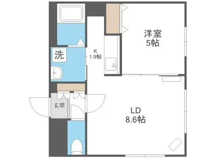 アズールV(1LDK/1階)の間取り写真
