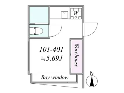 TRIAS629(ワンルーム/2階)の間取り写真