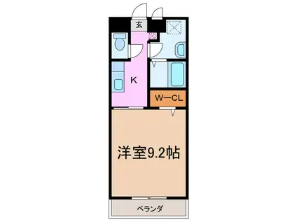 サンモール緑A棟(1K/2階)の間取り写真