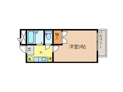 ヴァンデメール五橋(1K/9階)の間取り写真