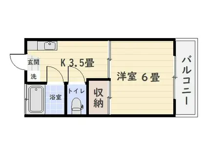 エルハイツ谷山(1K/2階)の間取り写真