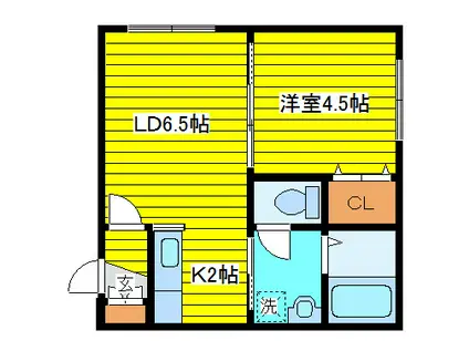 ハイムハイライトIII(1LDK/3階)の間取り写真