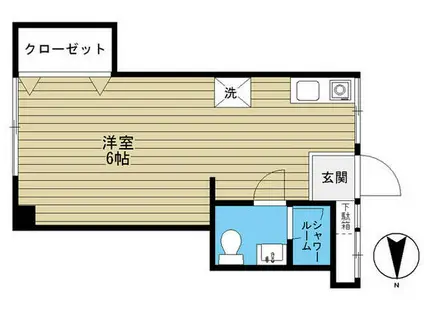 151A(ワンルーム/1階)の間取り写真