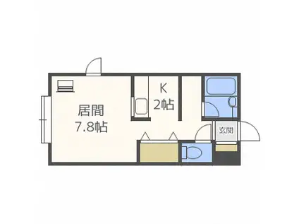 プランドール西岡(1K/2階)の間取り写真