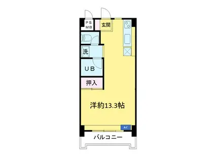 サンハイツ新井(ワンルーム/1階)の間取り写真