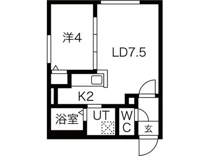 ラフィーネ平岸3条(1LDK/5階)の間取り写真