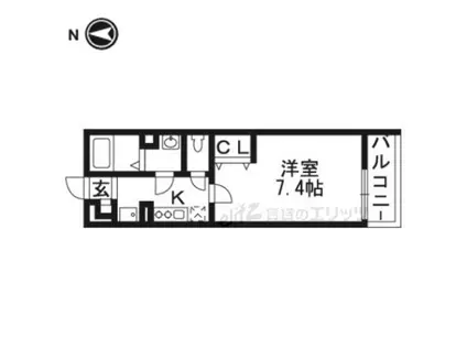 リブリ・茨木春日II(1K/2階)の間取り写真