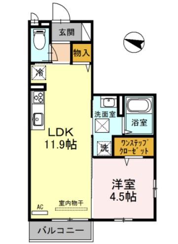 YU参番館(1LDK/1階)の間取り写真