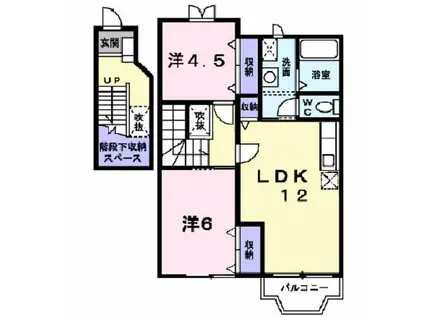 プラティークI(2LDK/2階)の間取り写真