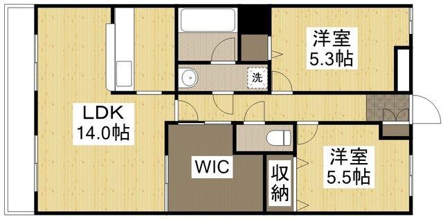 ローズハイツ竜操(2LDK/3階)の間取り写真