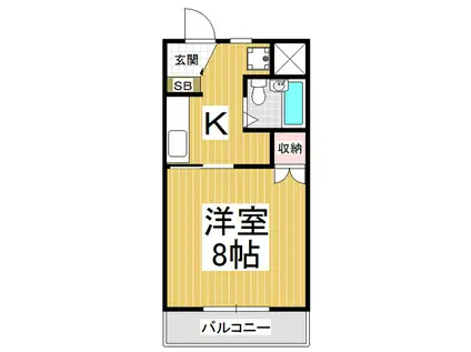 メゾンブーケ(1K/2階)の間取り写真