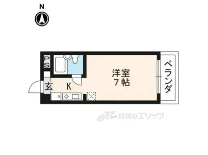 チコーベルメゾン桂(1K/4階)の間取り写真