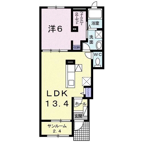 OHANA IV(1LDK/1階)の間取り写真