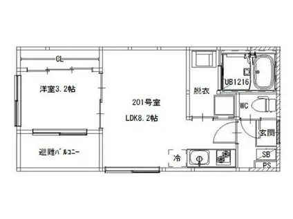 お花茶屋一丁目 DESIGNERS DIIRA(1LDK/2階)の間取り写真