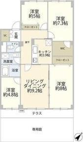 パシフィック我孫子グリーンタウン16号棟(4LDK/1階)の間取り写真