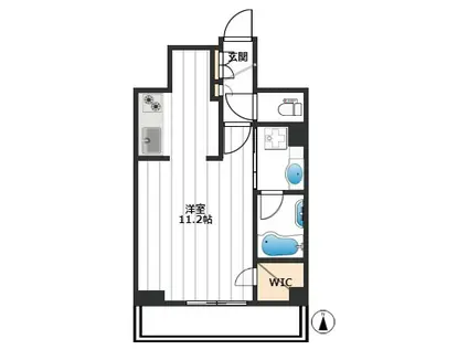 ポラール ノースウィング(ワンルーム/1階)の間取り写真