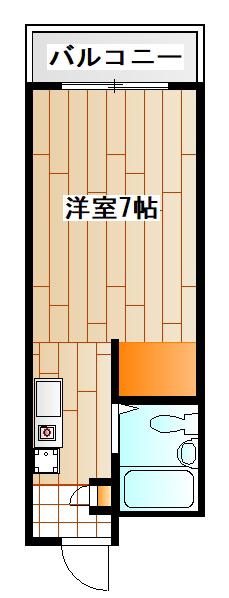 パレクレール(ワンルーム/3階)の間取り写真