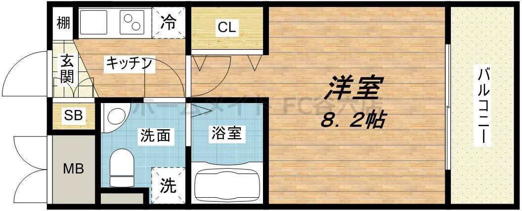 SERENITE本町エコート(1K/8階)の間取り写真