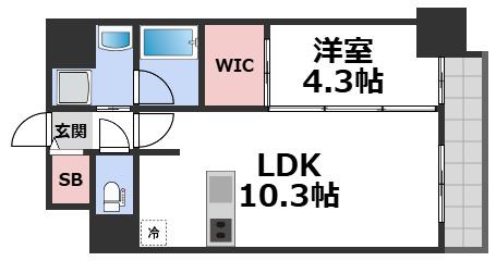 D.CLAREST本庄東FJRE(1LDK/8階)の間取り写真