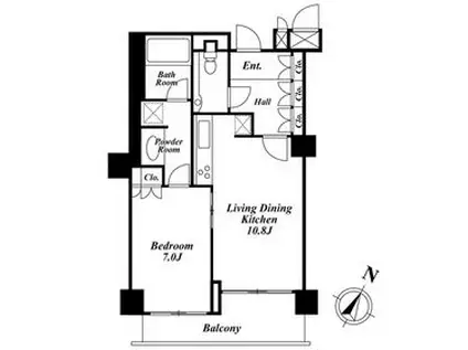 KDX代官山レジデンス(1LDK/4階)の間取り写真
