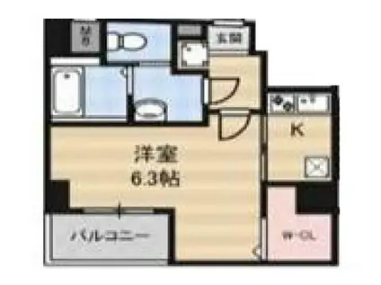 LUXE三国(1K/4階)の間取り写真