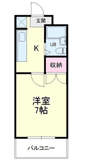 すみれ館II(1K/2階)の間取り写真