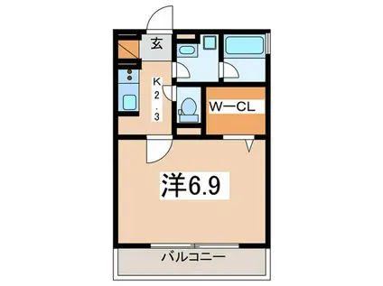 アイウェル湘南台(1K/3階)の間取り写真