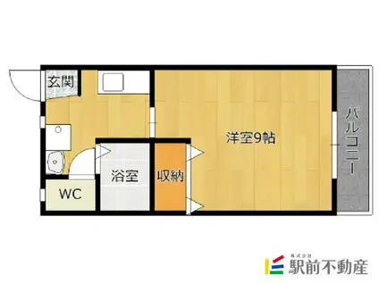 エクセレンテ佐賀もろどみ I(1K/1階)の間取り写真