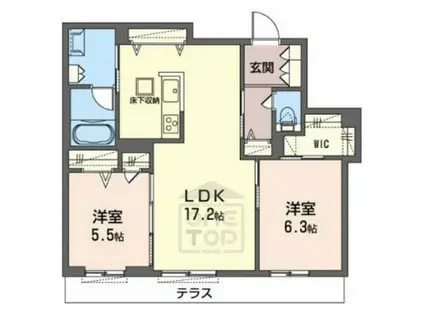 SHAMAISON ECLAT(2LDK/1階)の間取り写真