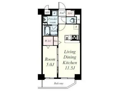 AFFINO(1LDK/1階)の間取り写真