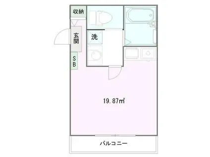 プライム松江(ワンルーム/2階)の間取り写真