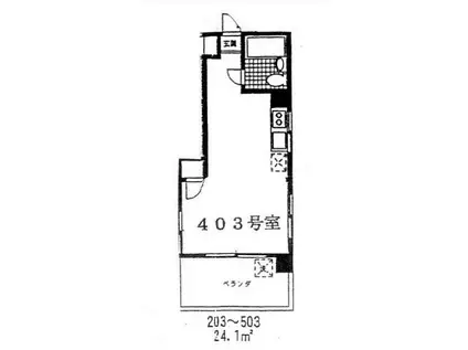 パレストライ21ビル(ワンルーム/4階)の間取り写真