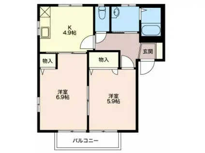 シャーメゾンブロード(2K/2階)の間取り写真