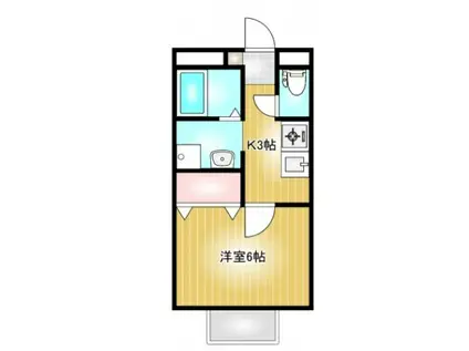 サンシャイン C(1K/2階)の間取り写真