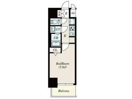 リシュドール川名駅(1K/4階)の間取り写真