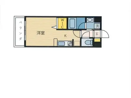 アクアヒルズ天神東(ワンルーム/8階)の間取り写真