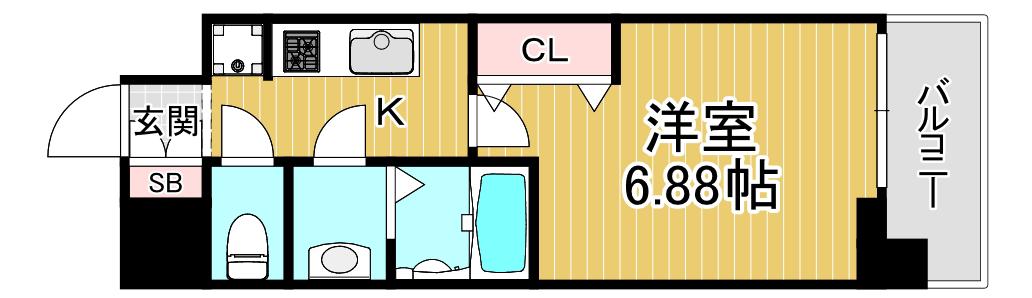 QUINTET JOTONOE(1K/14階)の間取り写真
