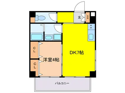 ALIVIO NISHIUMEDA(1DK/2階)の間取り写真